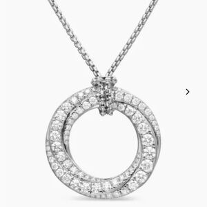 Pavé Crossover Pendant Cable Necklace
Adjustable